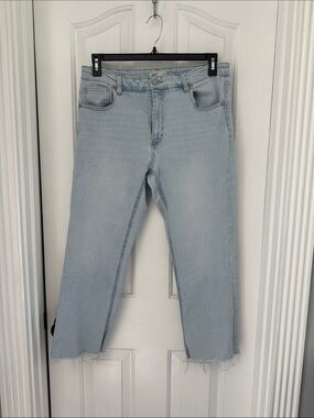 Oat New York Light Blue Cropped Ankle Jeans
